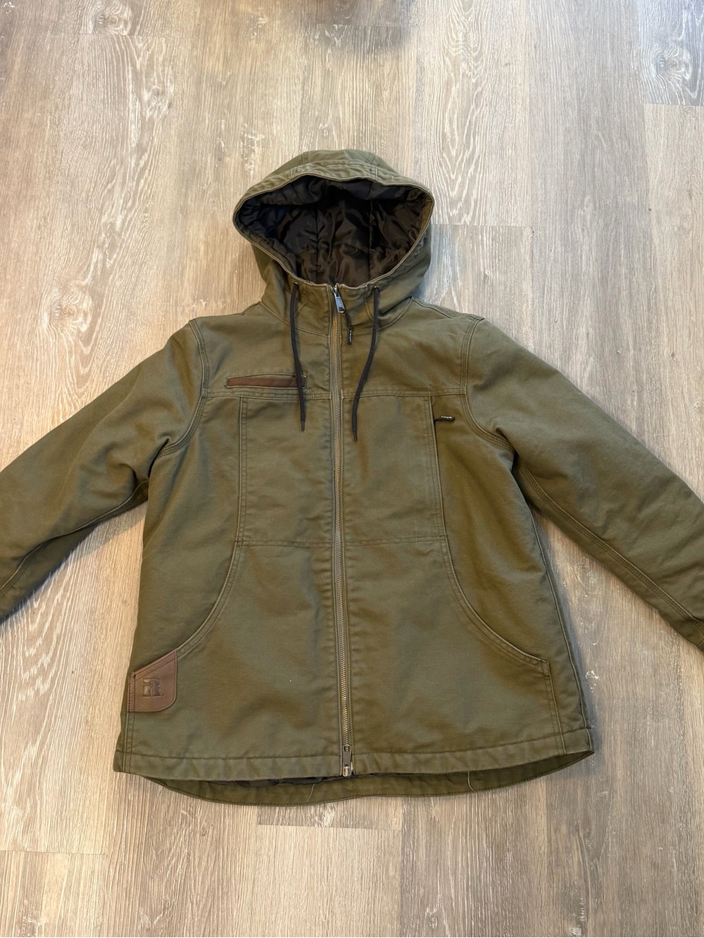 Wrangler Olive Hooded Zip-Up Field Jacket